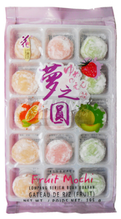 LF Fruit Mochi – ciastka ryżowe z nadzieniem owocowym 195g (13g x 15szt)