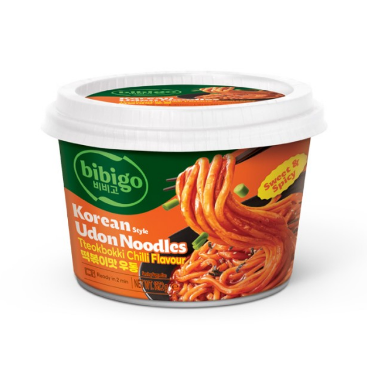 Danie makaron świeży udon Korean Style Tteokbokki Chilli 187g - Bibigo- 187g - obrazek 3