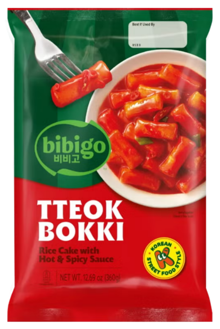 Kluski ryżowe tteokbokki z sosem pikantnym BIBIGO 360g