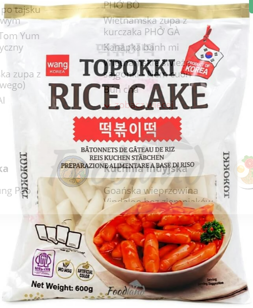 Kluski ryżowe tteokbokki WANG KOREA 600g