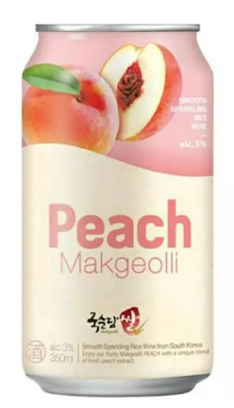 KOOKSOONDANG Wino na ryżu koreańskie makgeolli o smaku brzoskwini w puszce 3% 350ml